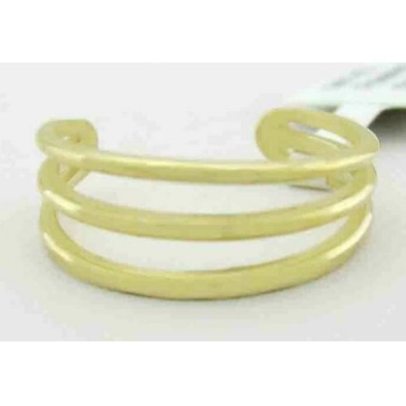 Polished Three Row Toe Ring 14k Yellow Gold